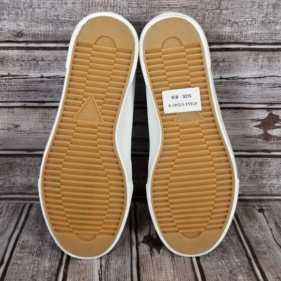 RETRO GUESS Women's 8.5 B White Leather Sneakers Shoes Rainbow Embroidery NWOT - Picture 9 of 10